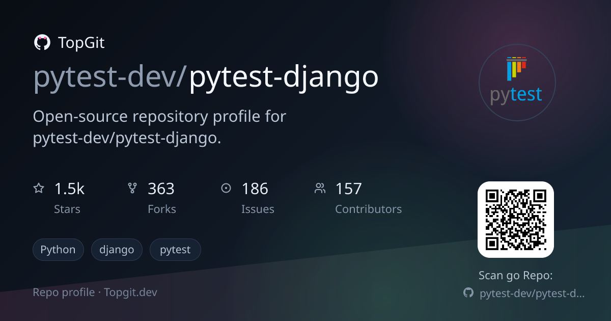 TopGit repo profile image for pytest-dev/pytest-django