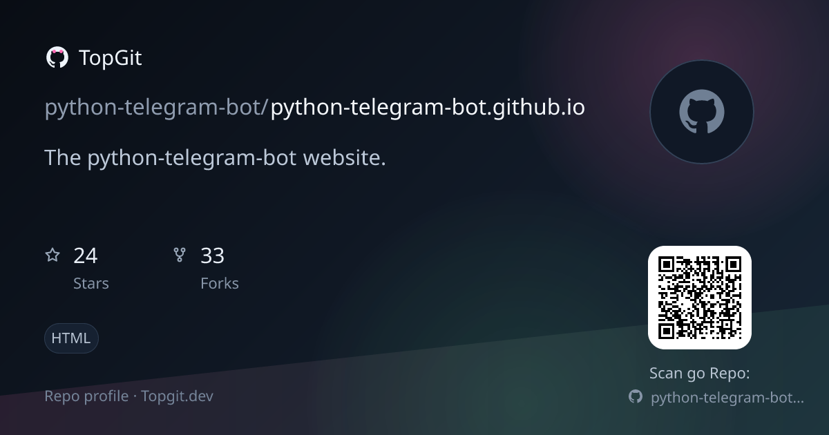 TopGit repo profile image for python-telegram-bot/python-telegram-bot.github.io