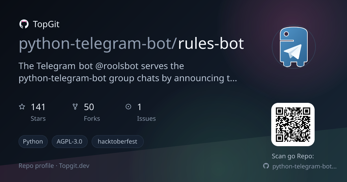 TopGit repo profile image for python-telegram-bot/rules-bot