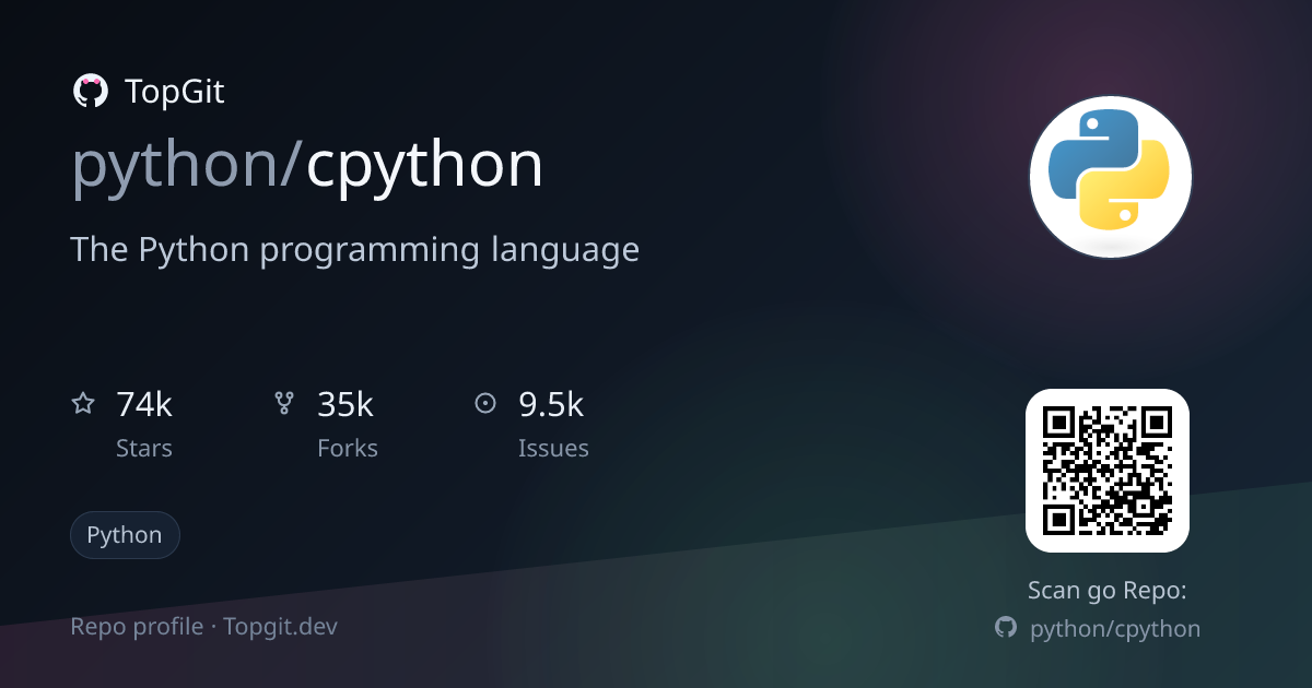 TopGit repo profile image for python/cpython