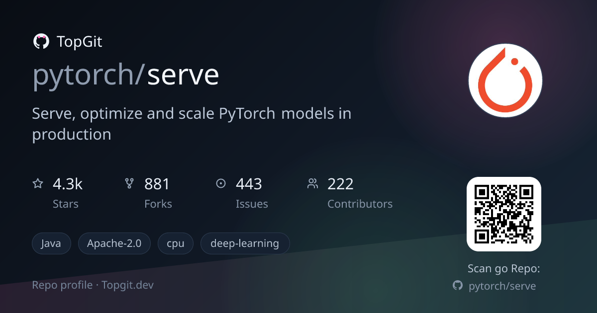 TopGit repo profile image for pytorch/serve