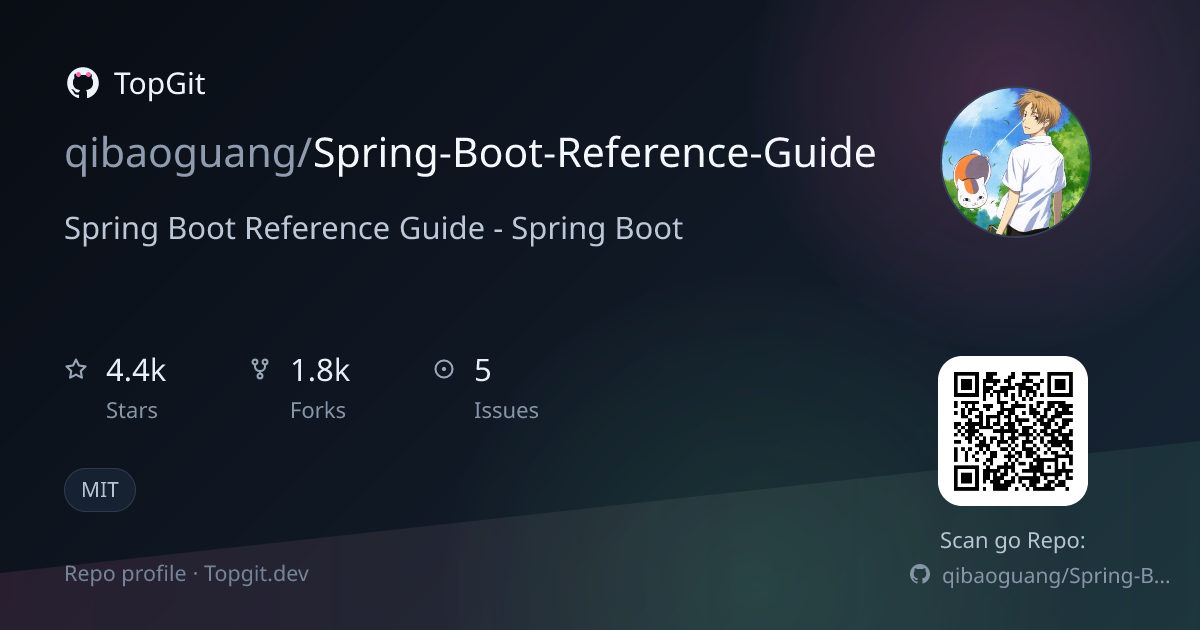 TopGit repo profile image for qibaoguang/Spring-Boot-Reference-Guide