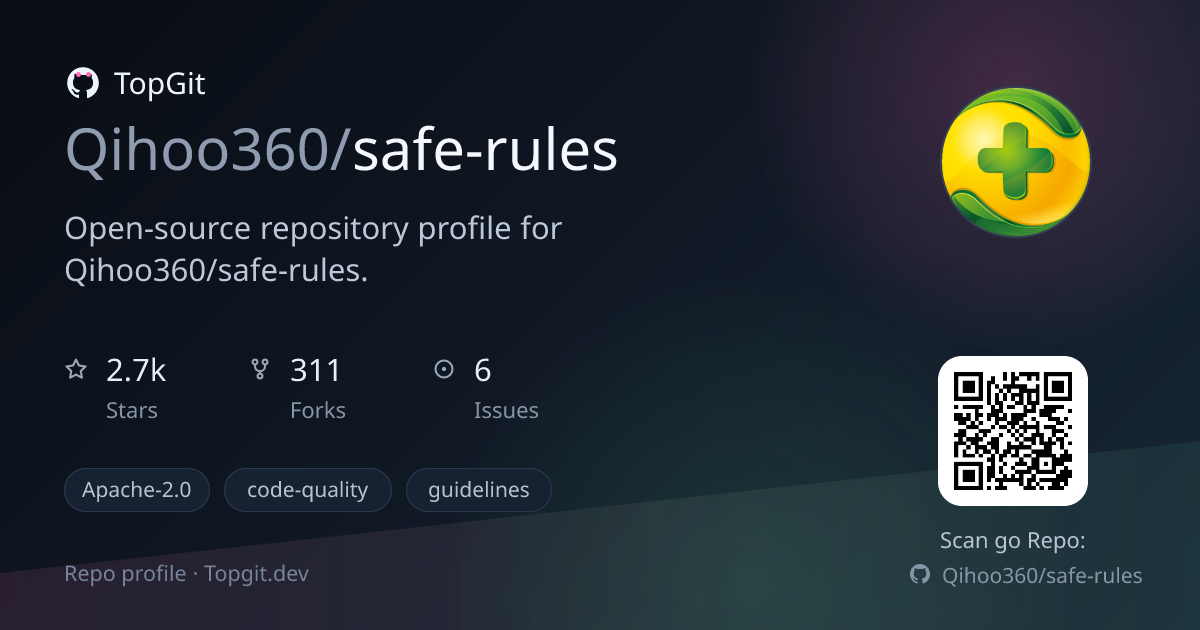 TopGit repo profile image for Qihoo360/safe-rules