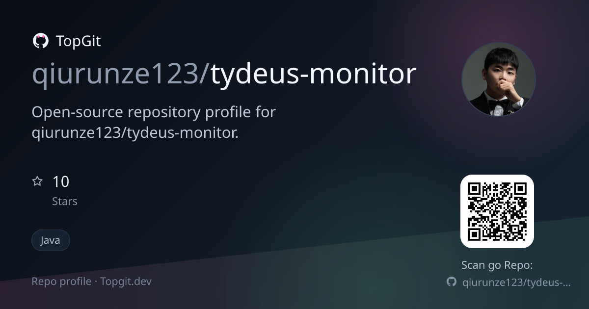 TopGit repo profile image for qiurunze123/tydeus-monitor