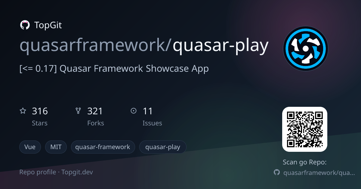 TopGit repo profile image for quasarframework/quasar-play