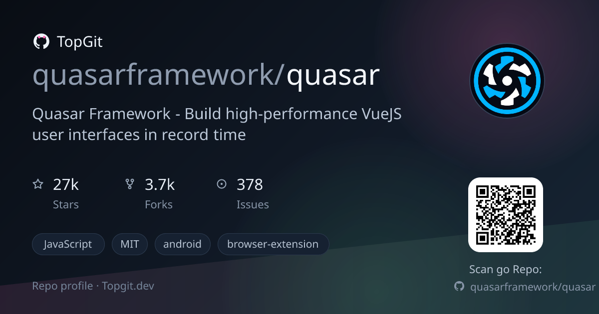 TopGit repo profile image for quasarframework/quasar