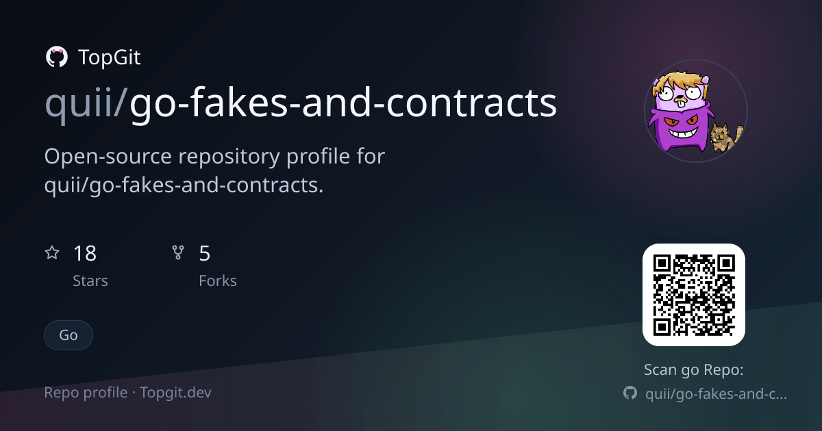 TopGit repo profile image for quii/go-fakes-and-contracts