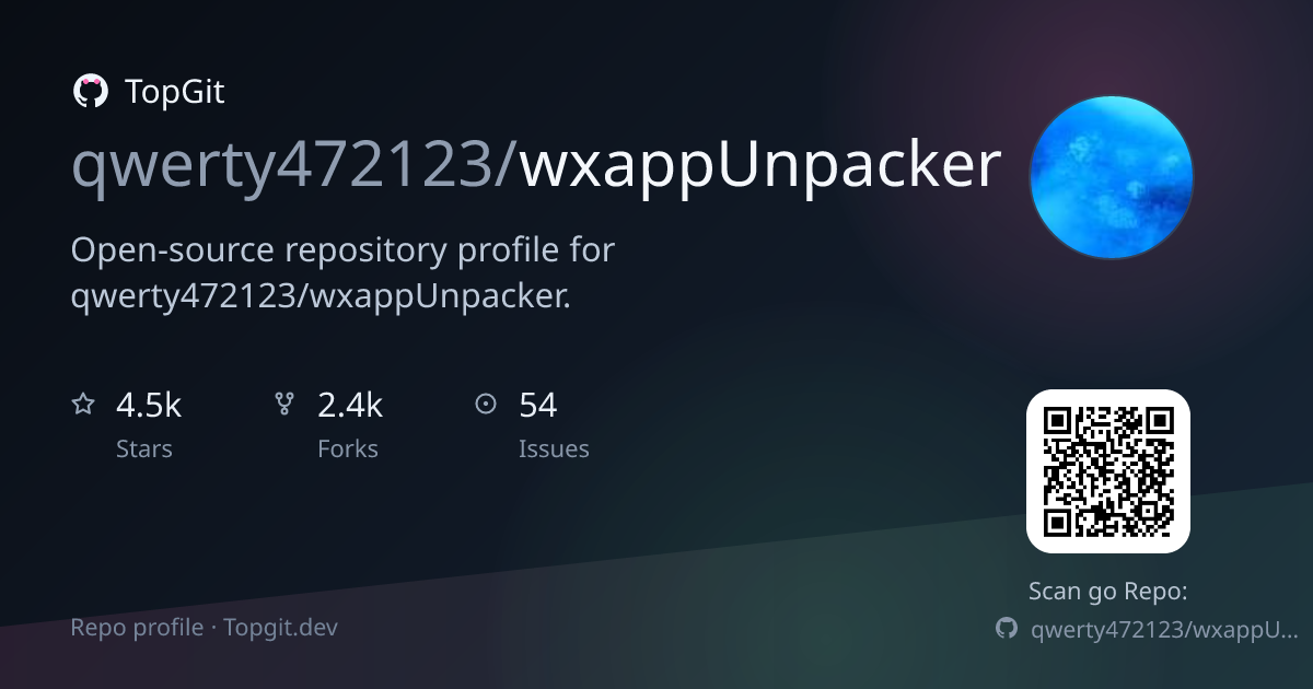 TopGit repo profile image for qwerty472123/wxappUnpacker