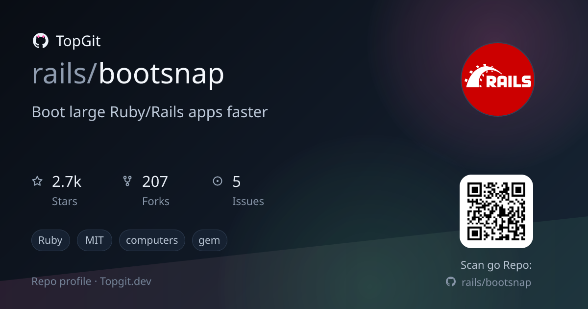 TopGit repo profile image for rails/bootsnap