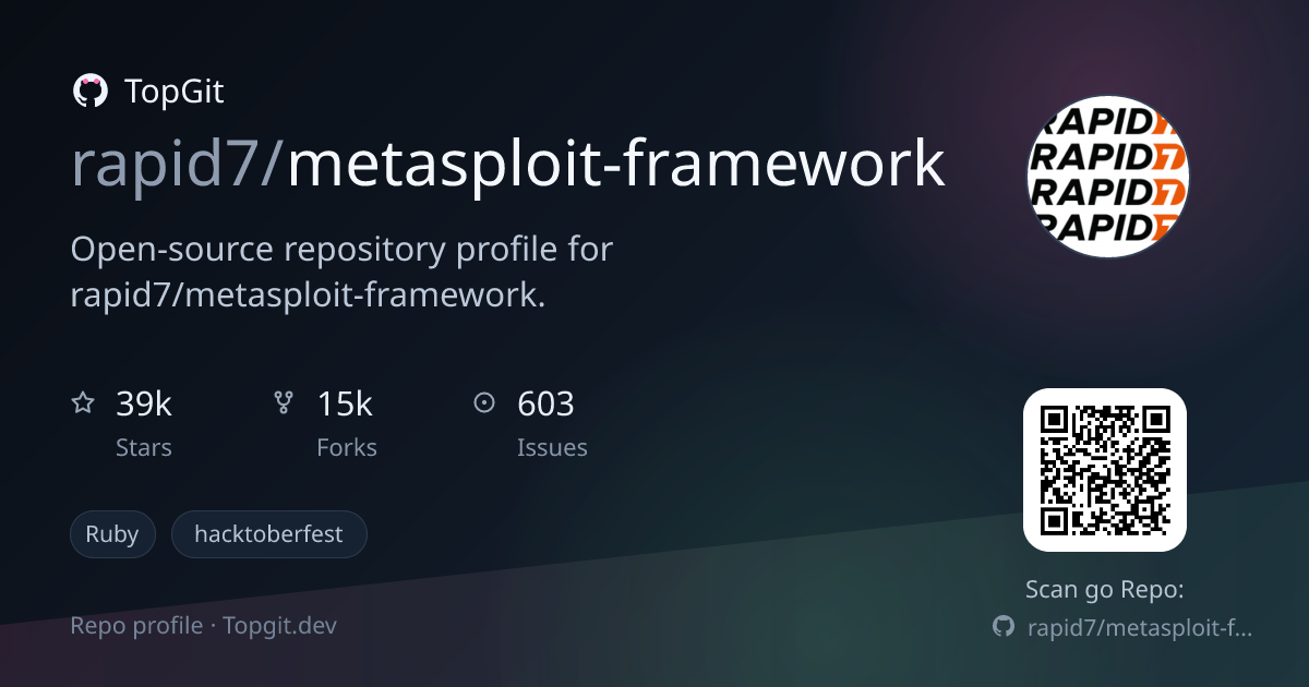 TopGit repo profile image for rapid7/metasploit-framework