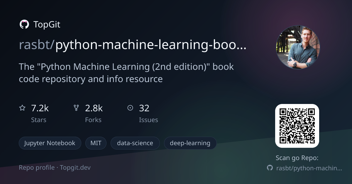 TopGit repo profile image for rasbt/python-machine-learning-book-2nd-edition