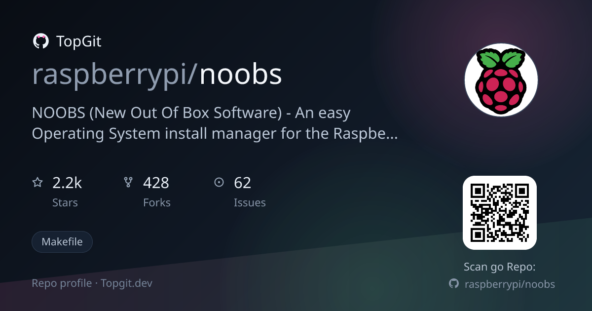 TopGit repo profile image for raspberrypi/noobs