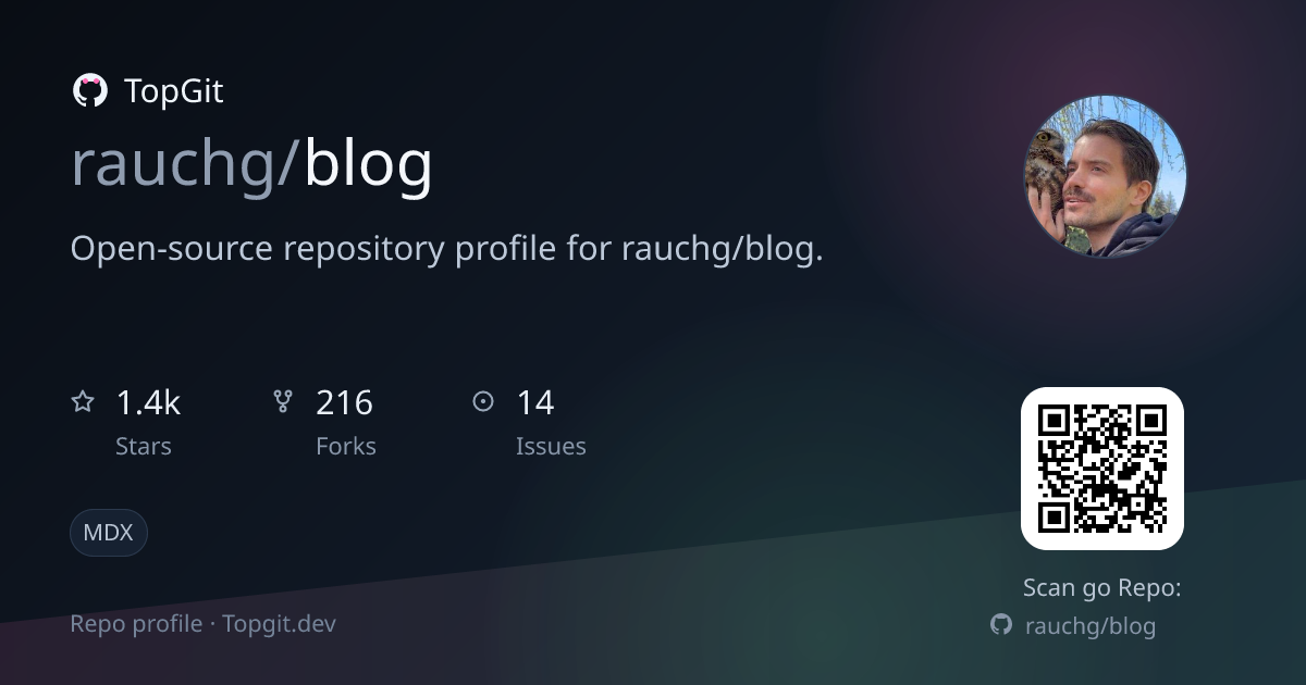 TopGit repo profile image for rauchg/blog