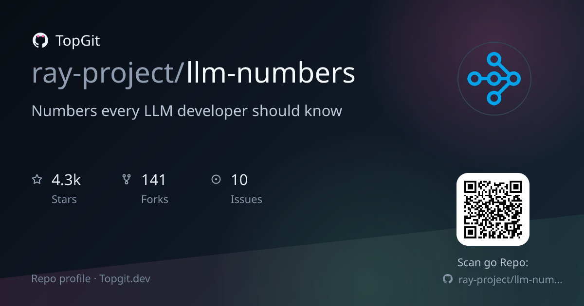 TopGit repo profile image for ray-project/llm-numbers