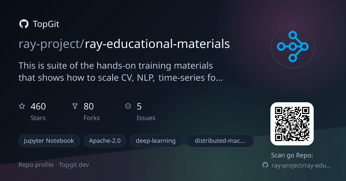 TopGit repo profile image for ray-project/ray-educational-materials