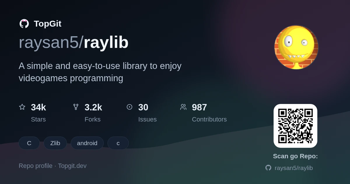 TopGit repo profile image for raysan5/raylib