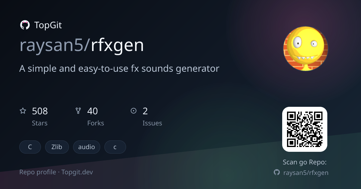 TopGit repo profile image for raysan5/rfxgen