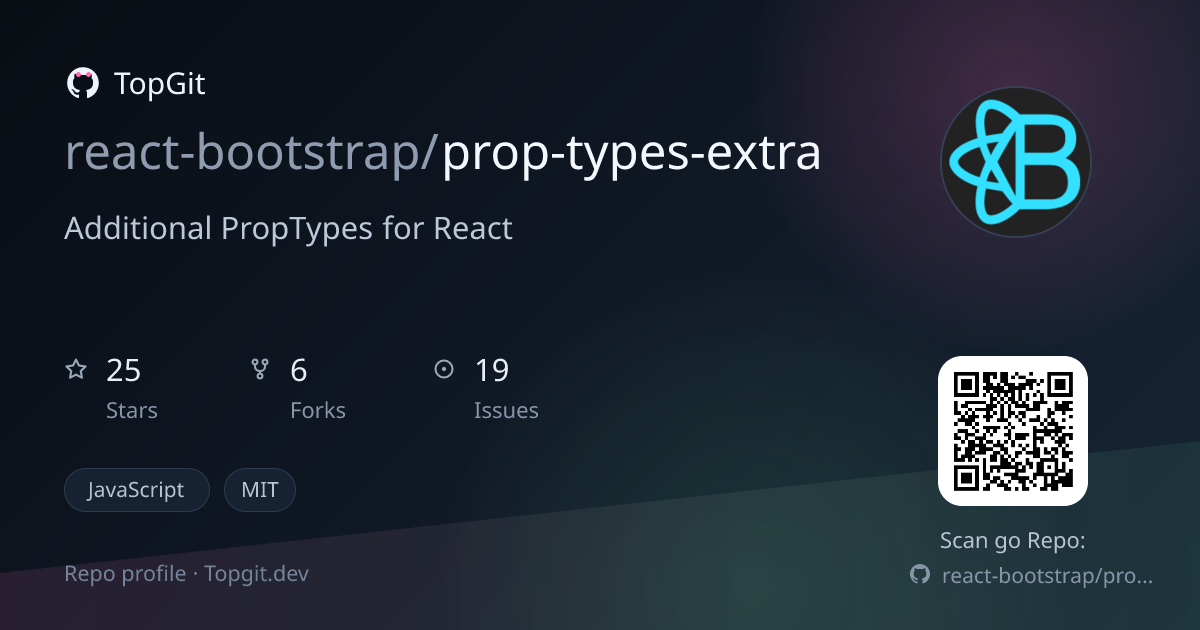 TopGit repo profile image for react-bootstrap/prop-types-extra