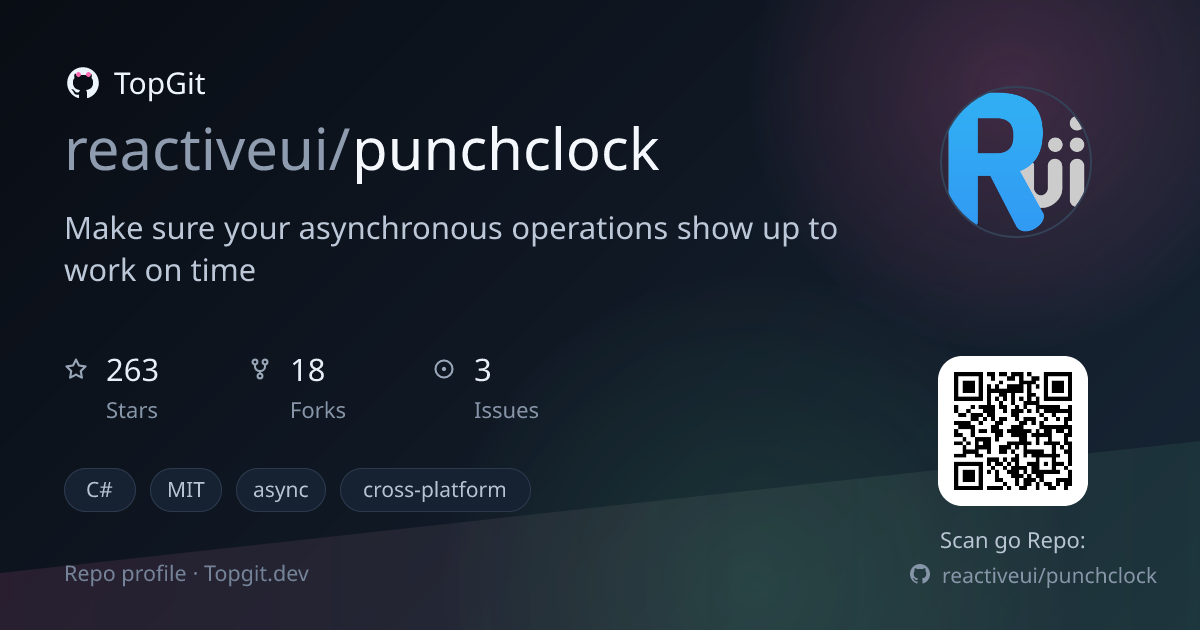 TopGit repo profile image for reactiveui/punchclock