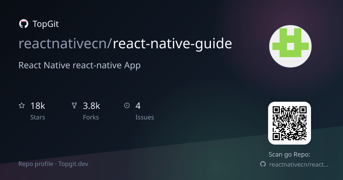 TopGit repo profile image for reactnativecn/react-native-guide