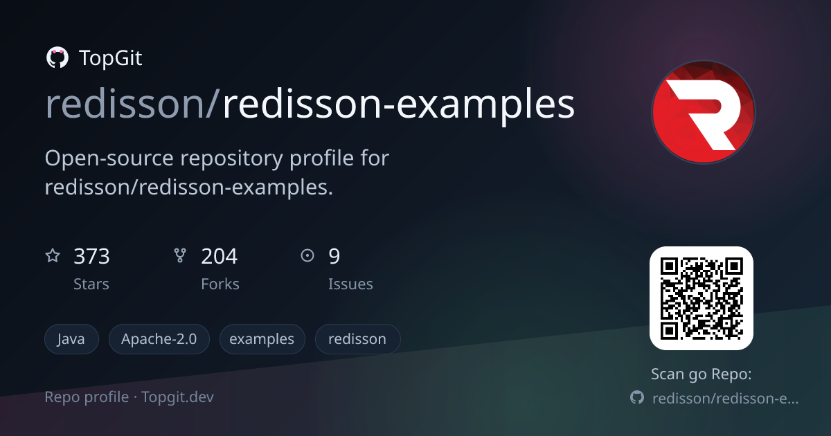 TopGit repo profile image for redisson/redisson-examples