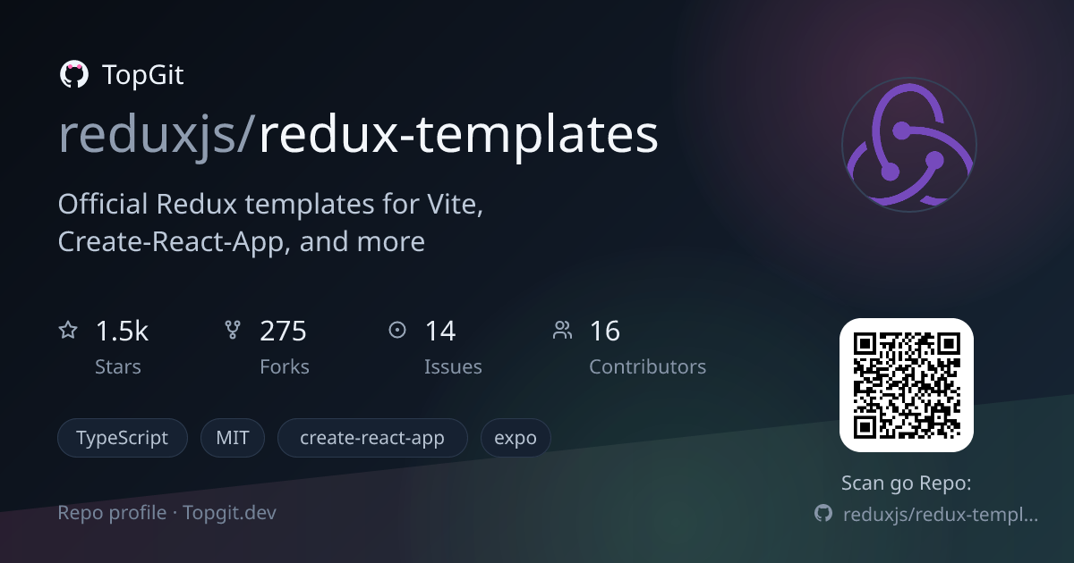 TopGit repo profile image for reduxjs/redux-templates