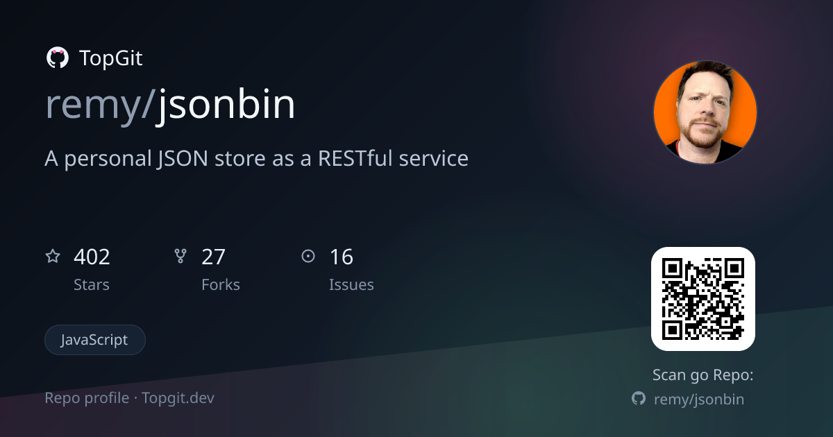 TopGit repo profile image for remy/jsonbin
