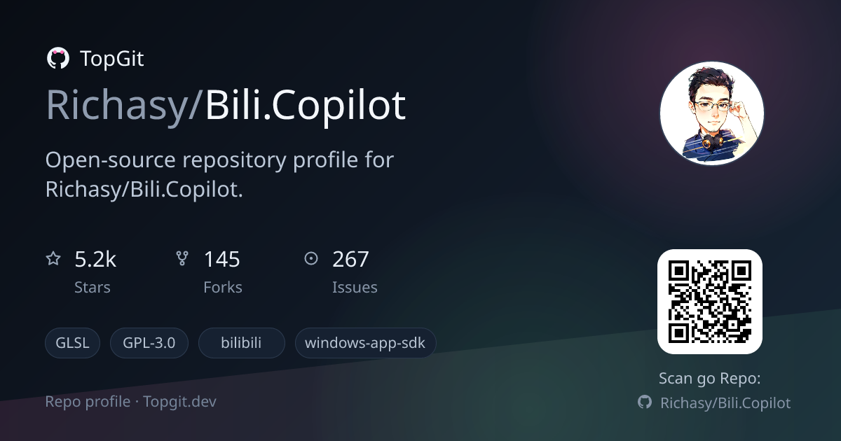 TopGit repo profile image for Richasy/Bili.Copilot