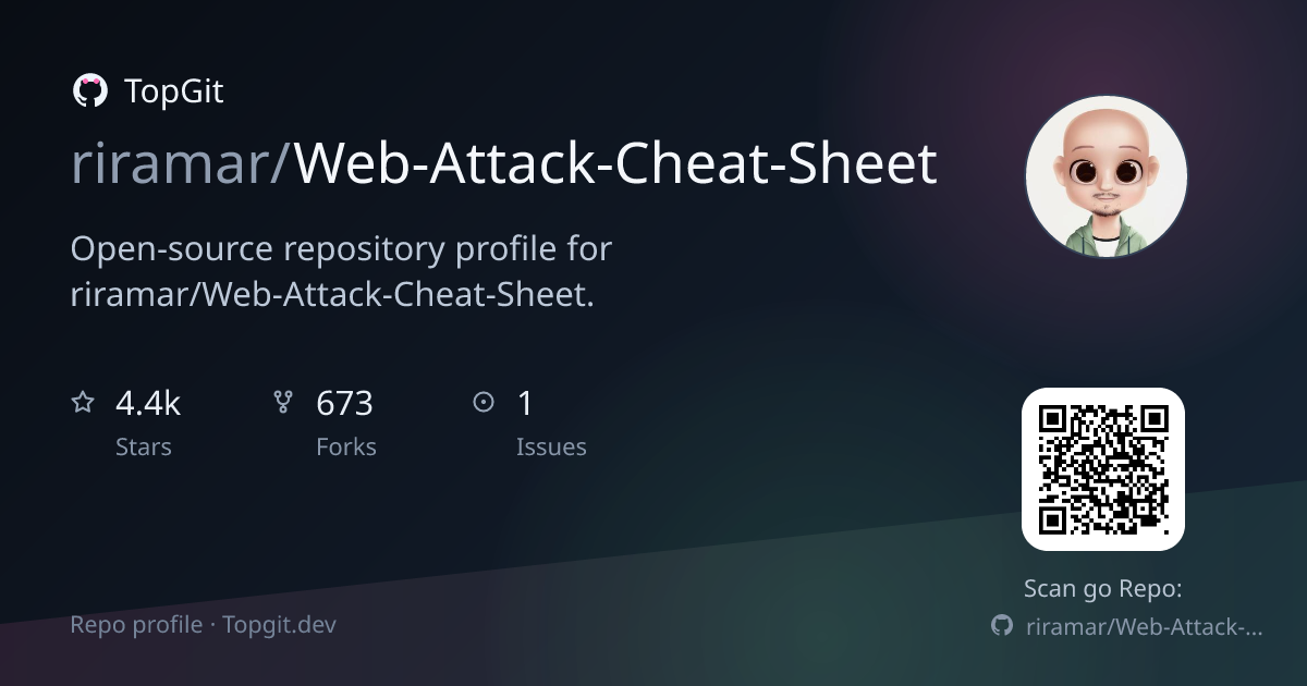 TopGit repo profile image for riramar/Web-Attack-Cheat-Sheet