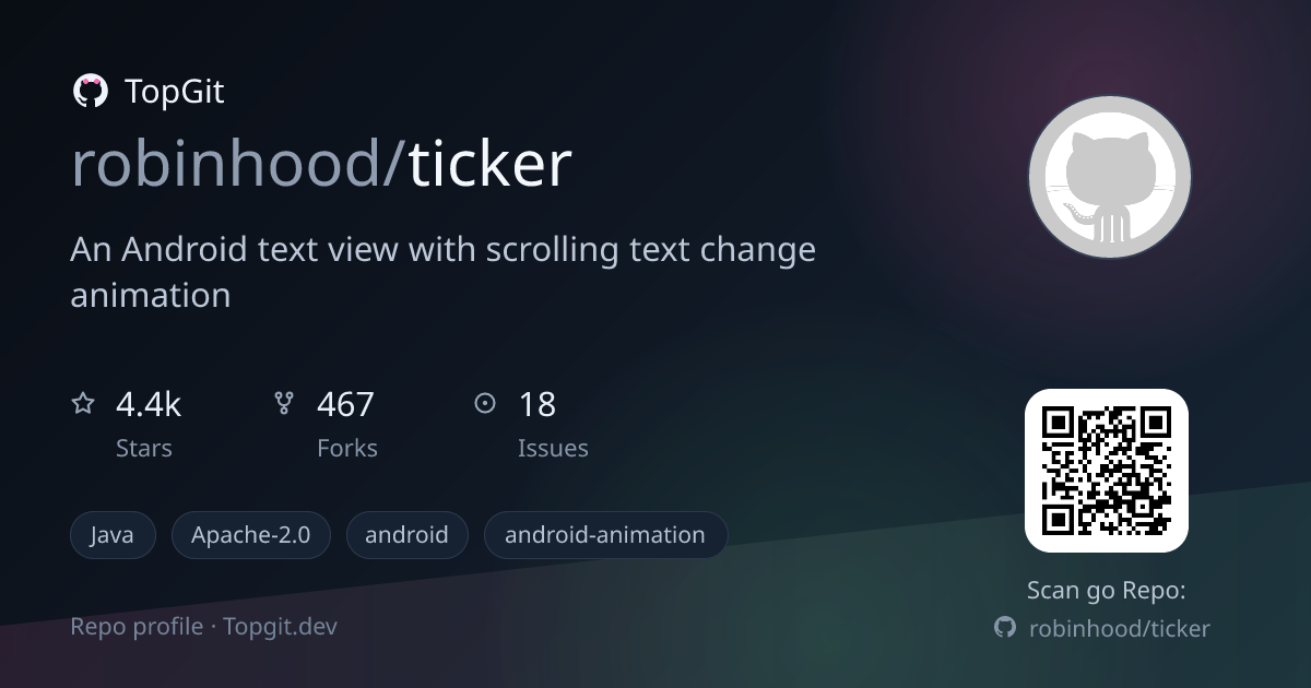 TopGit repo profile image for robinhood/ticker