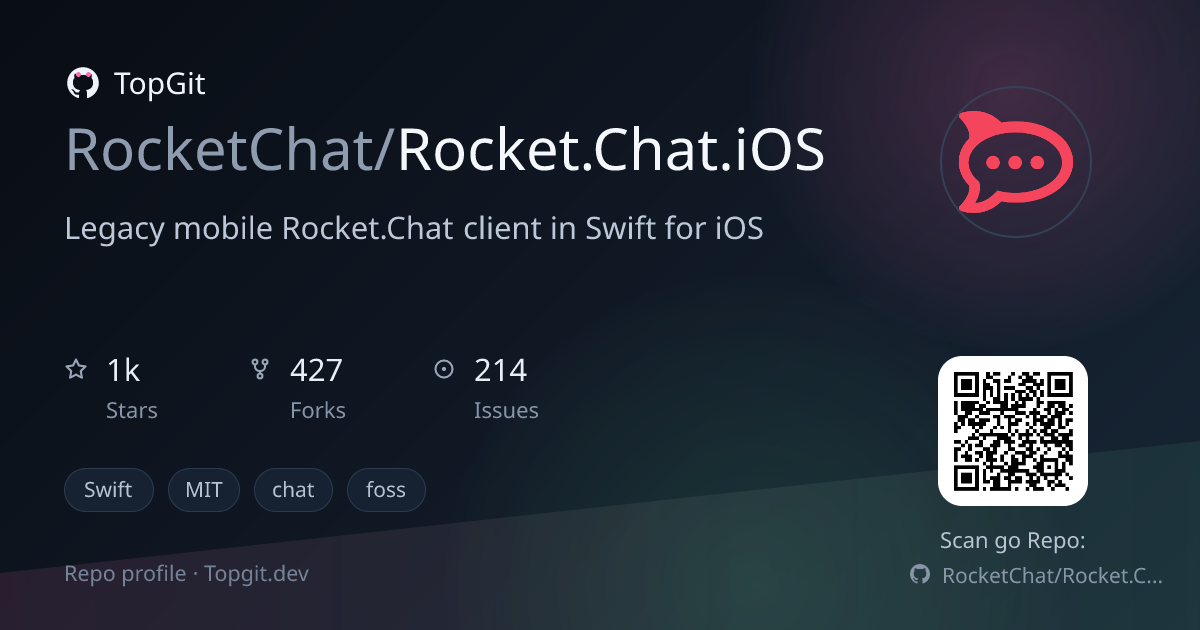 TopGit repo profile image for RocketChat/Rocket.Chat.iOS