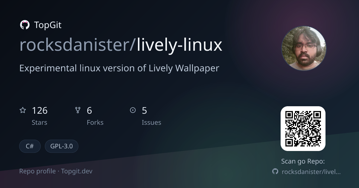 TopGit repo profile image for rocksdanister/lively-linux