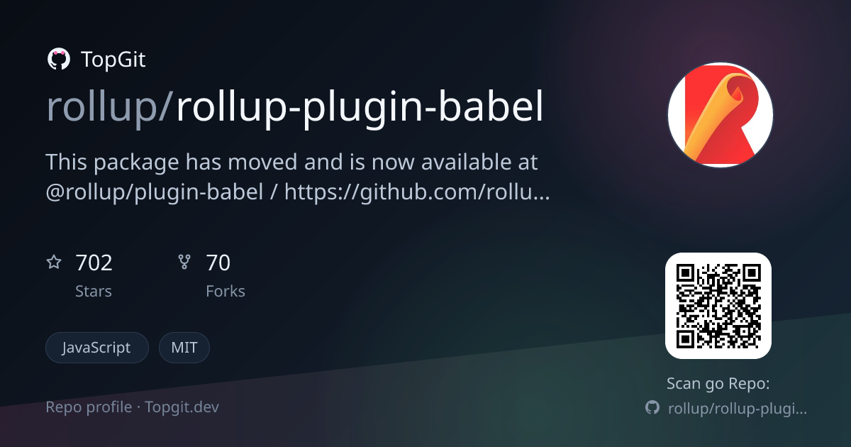 TopGit repo profile image for rollup/rollup-plugin-babel