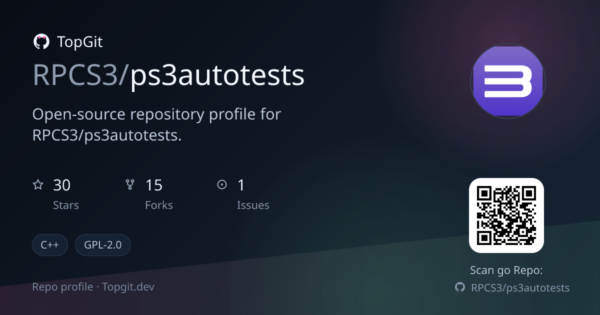TopGit repo profile image for RPCS3/ps3autotests