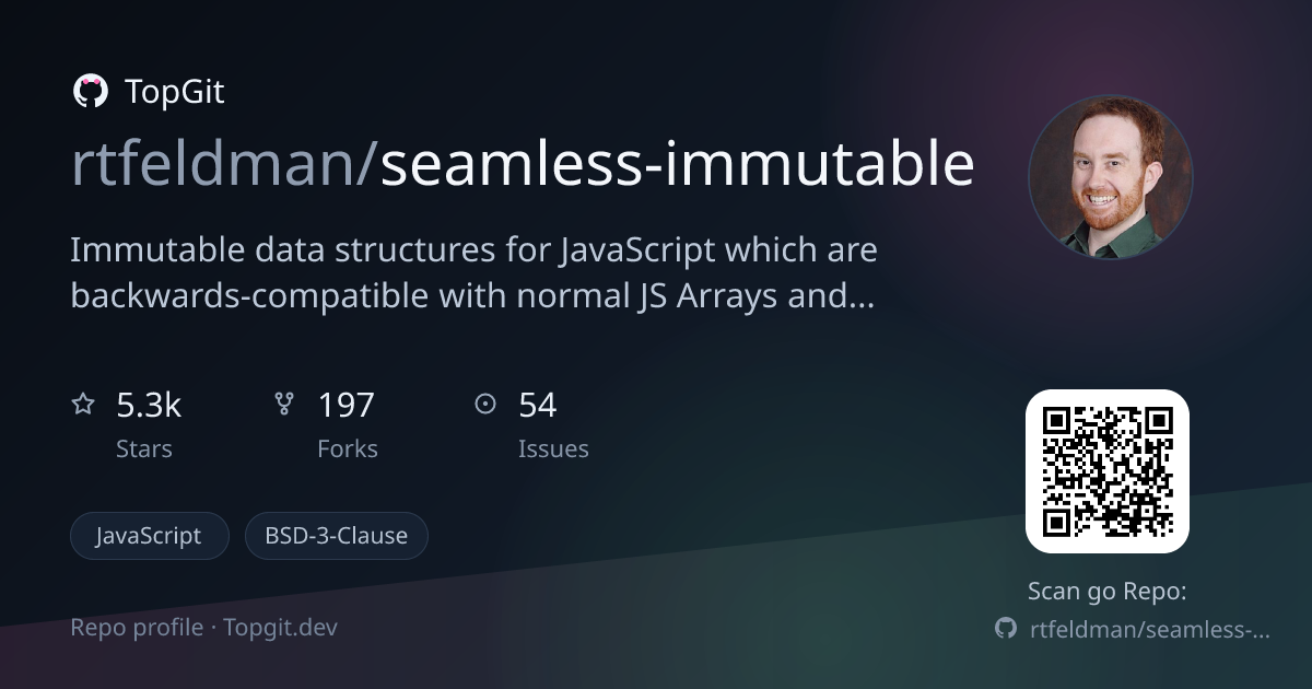 TopGit repo profile image for rtfeldman/seamless-immutable