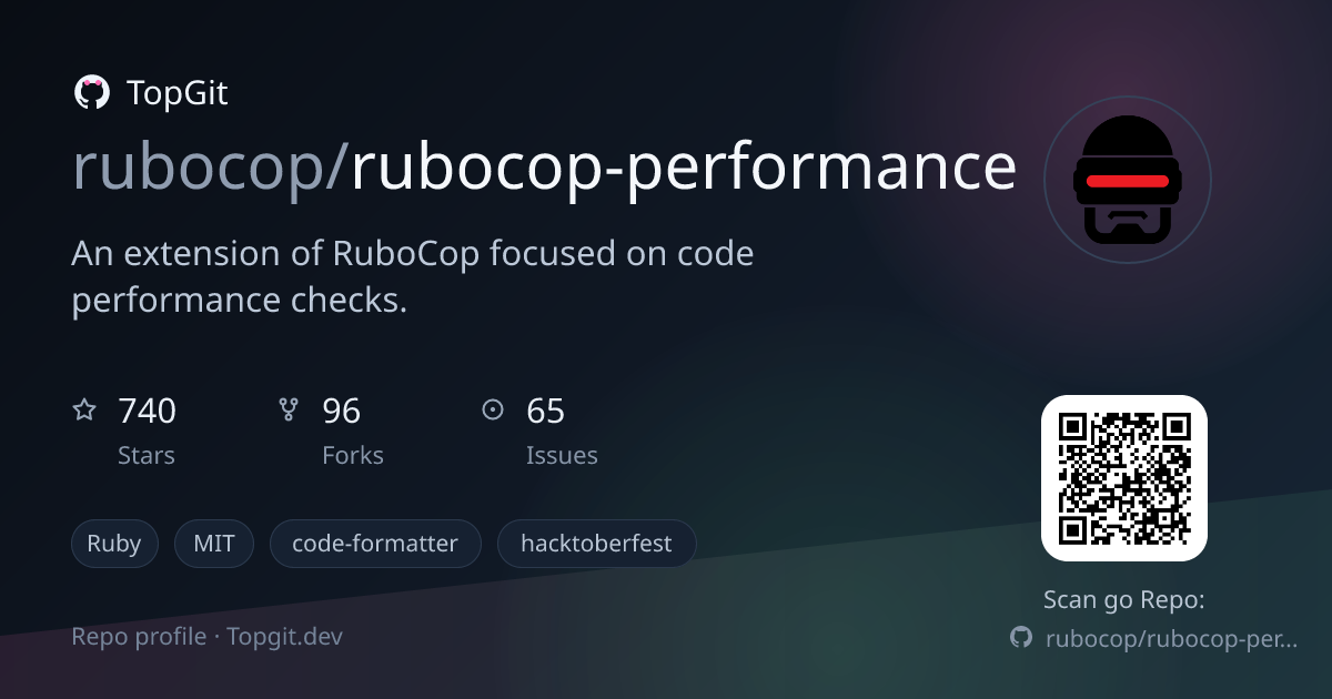 TopGit repo profile image for rubocop/rubocop-performance
