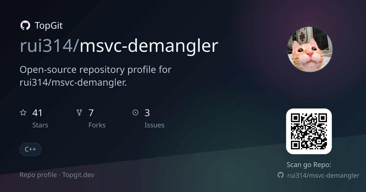 TopGit repo profile image for rui314/msvc-demangler