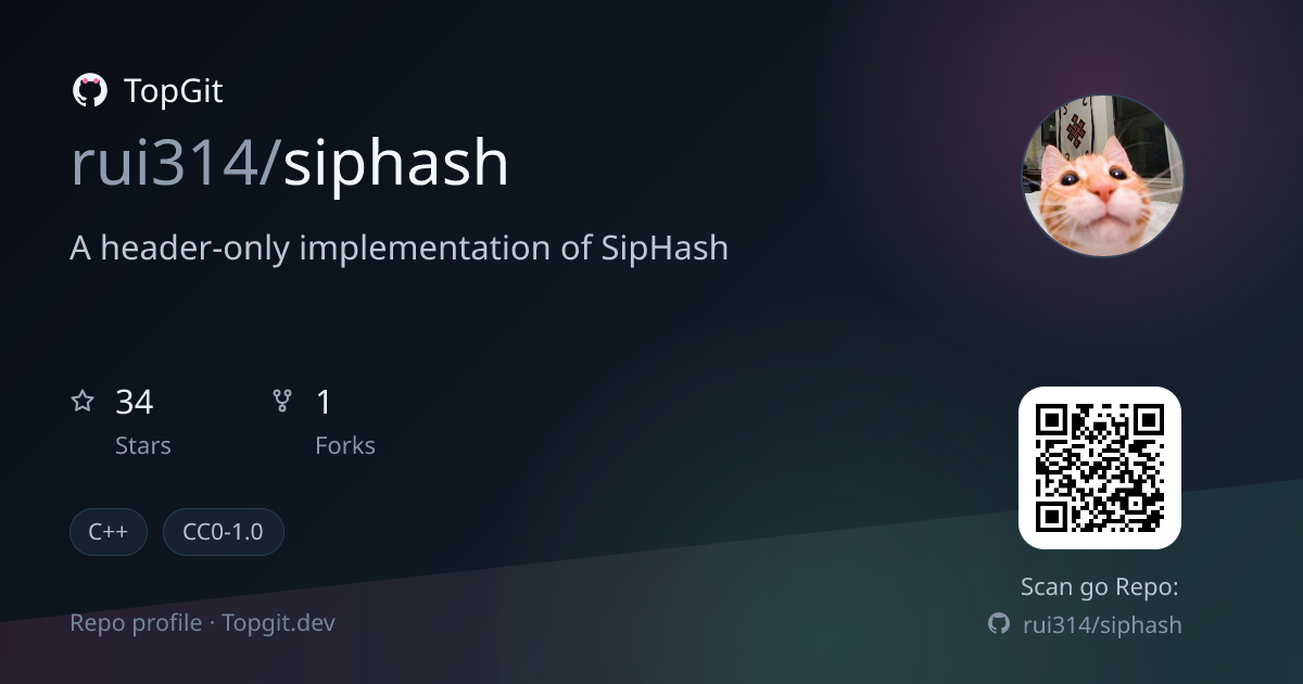 TopGit repo profile image for rui314/siphash
