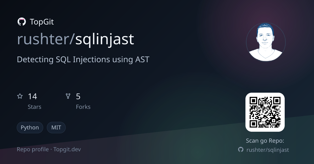 TopGit repo profile image for rushter/sqlinjast