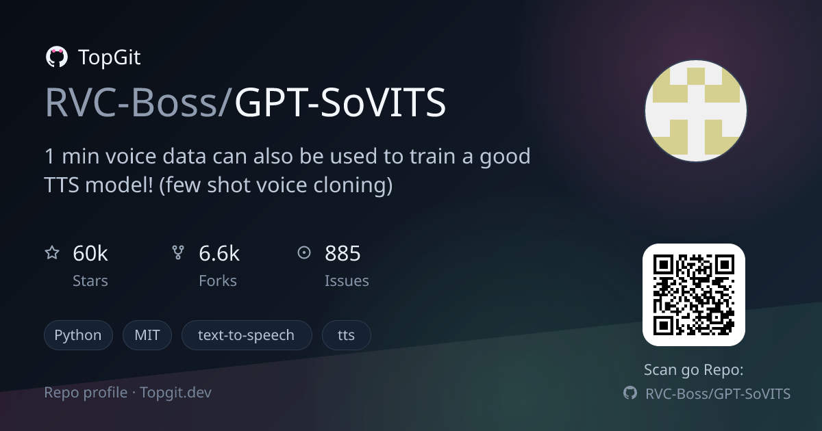 TopGit repo profile image for RVC-Boss/GPT-SoVITS
