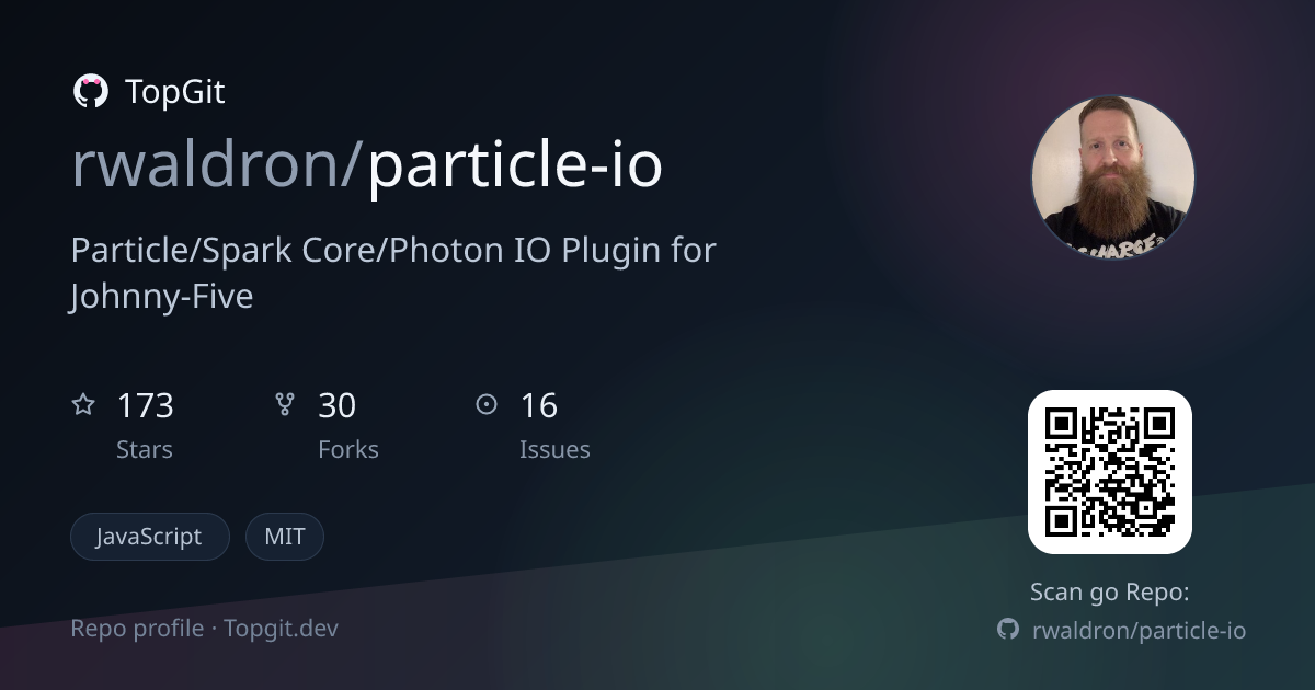 TopGit repo profile image for rwaldron/particle-io