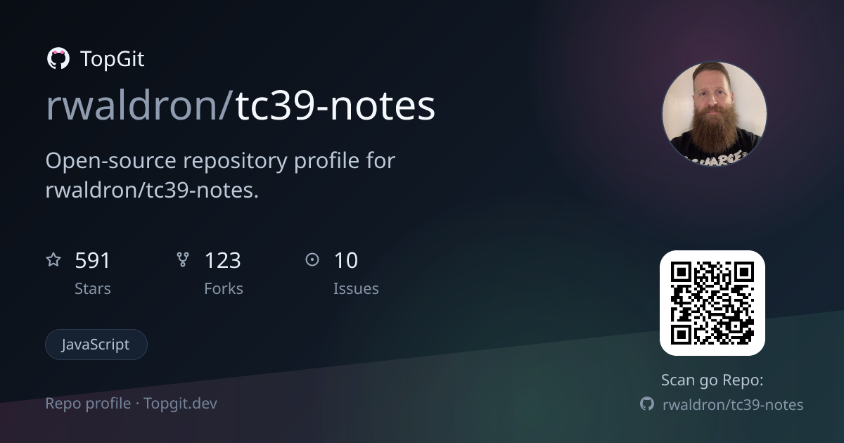 TopGit repo profile image for rwaldron/tc39-notes
