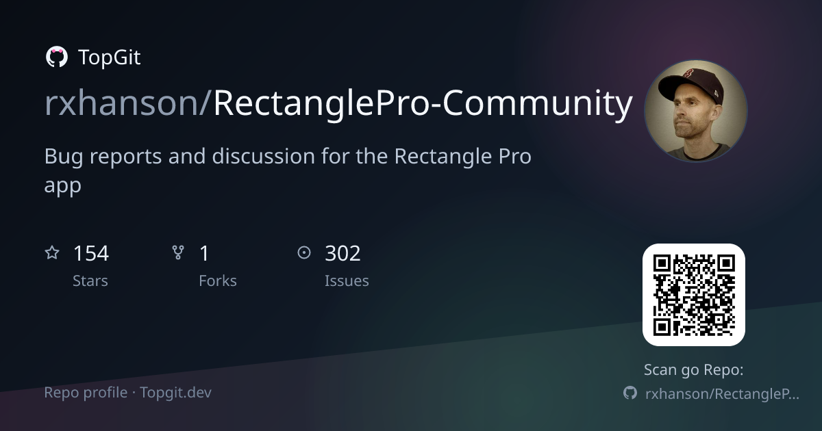 TopGit repo profile image for rxhanson/RectanglePro-Community