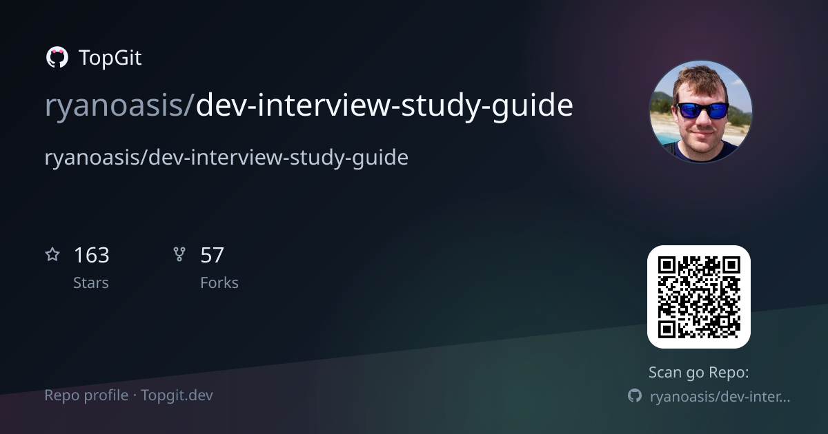 TopGit repo profile image for ryanoasis/dev-interview-study-guide