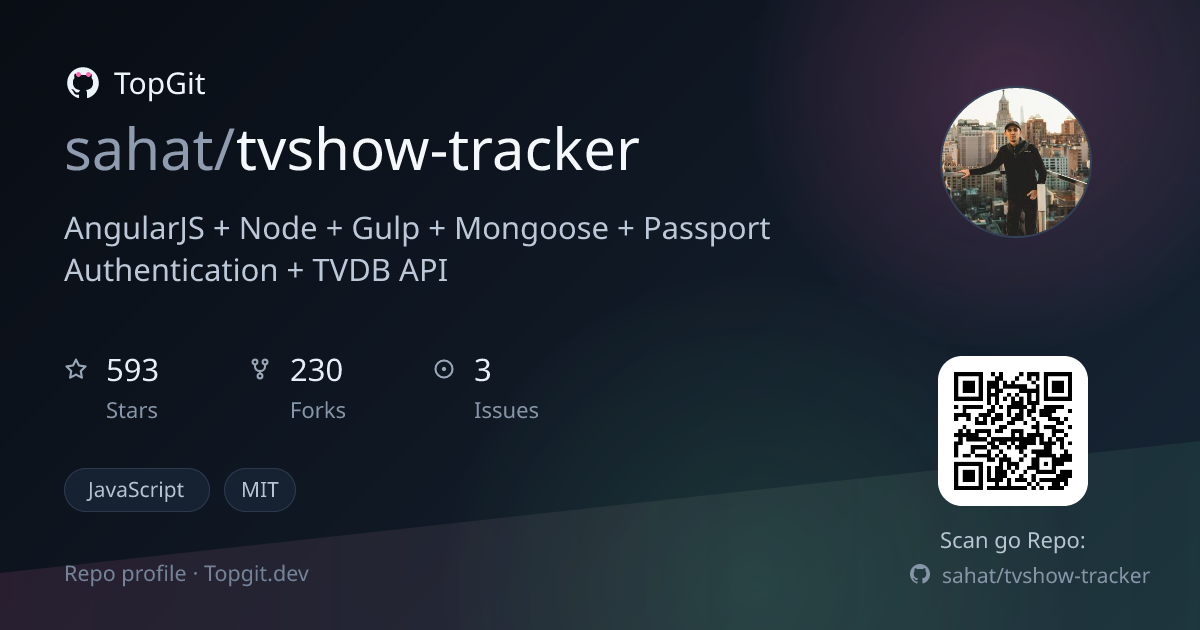 TopGit repo profile image for sahat/tvshow-tracker