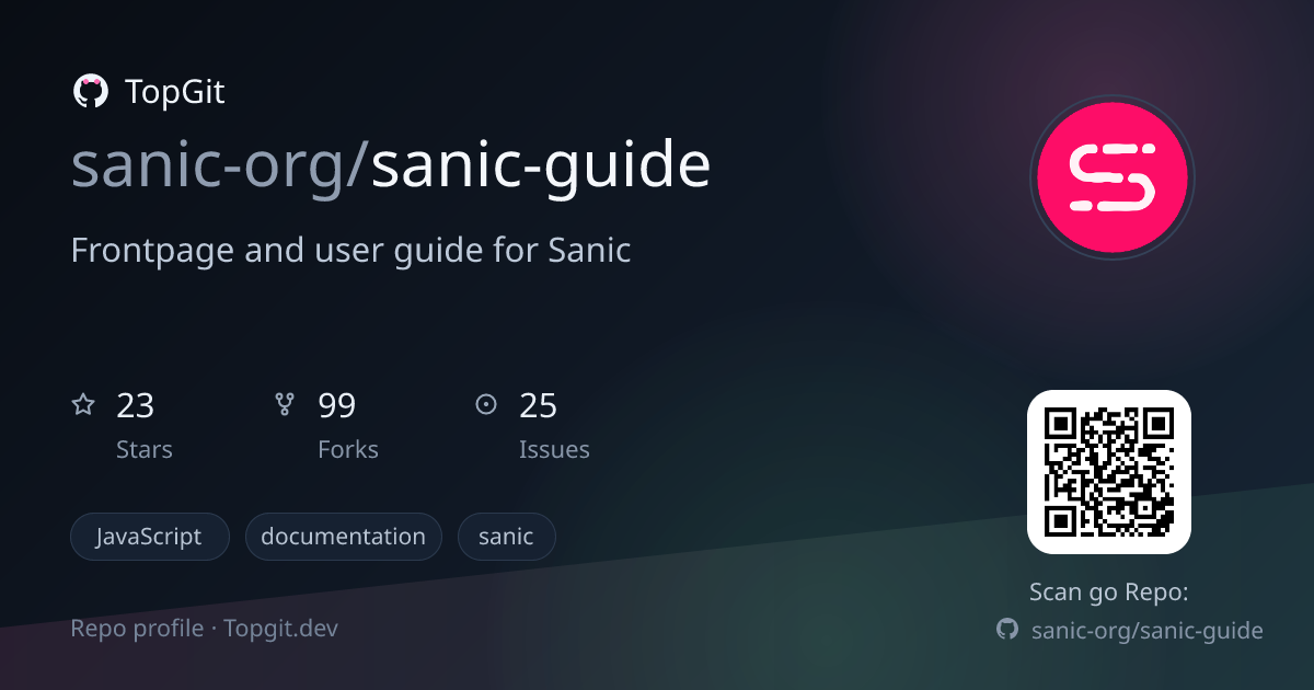 TopGit repo profile image for sanic-org/sanic-guide