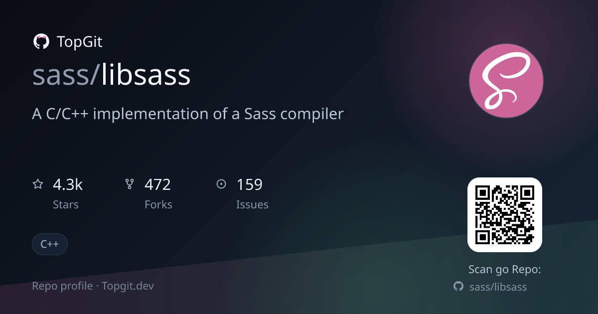 TopGit repo profile image for sass/libsass