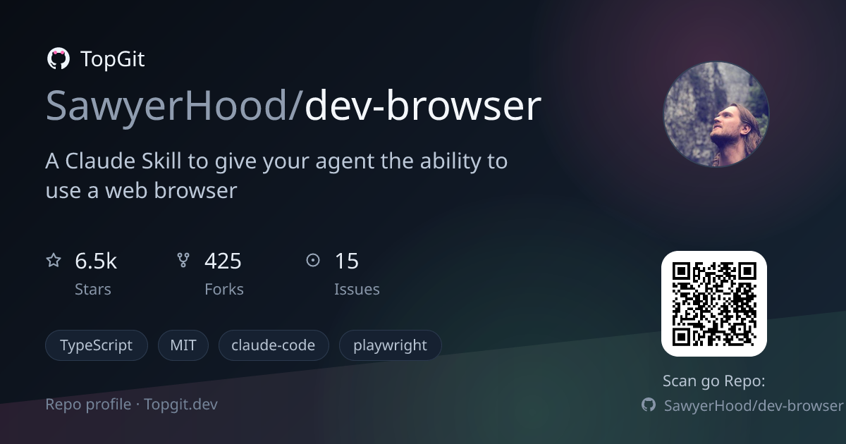 TopGit repo profile image for SawyerHood/dev-browser