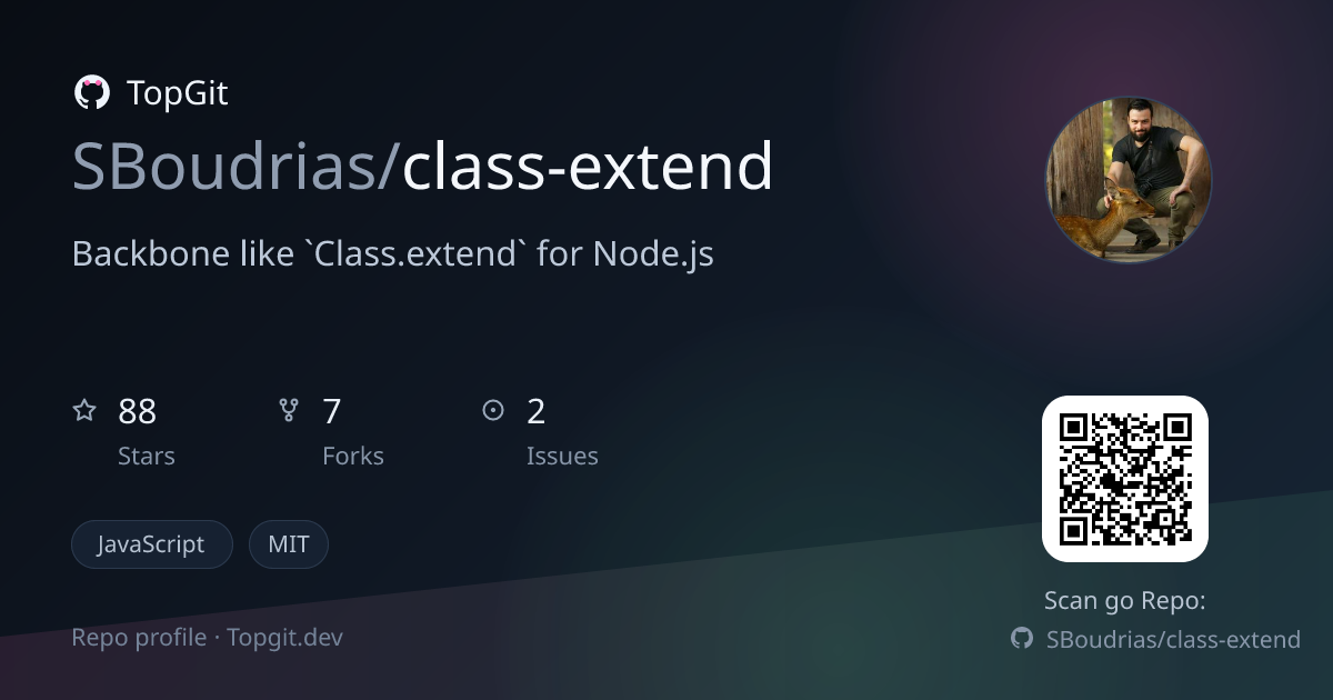 TopGit repo profile image for SBoudrias/class-extend