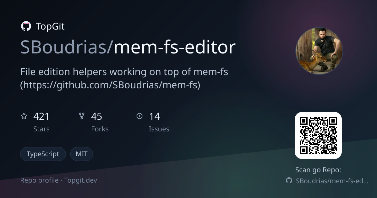 TopGit repo profile image for SBoudrias/mem-fs-editor